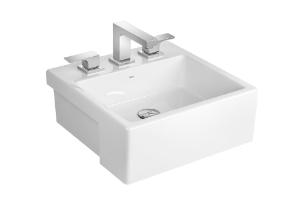 Cuba Semiencaixe Quadrada com Mesa Branco - L.830.17