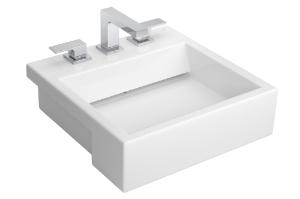 Cuba Semiencaixe Quadrada com Mesa e Vlvula Oculta Branco - L.863.17