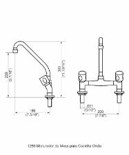 Misturador para Cozinha de Mesa Onda Cromado