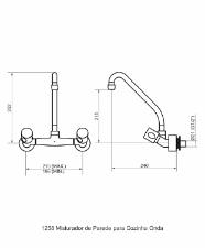 Misturador para Cozinha de Parede Onda Cromado