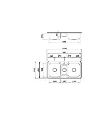 Cuba Cubanette Trio Luxo 100X51 CS-34/15 Inox Escovado