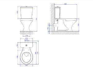 Bacia para Caixa Acoplada Com Sada Horizontal Ravena Branco - P.900.17