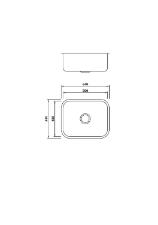 Cuba Simples Luxo 50X40 CS-50 com Vlvula Inox Escovado