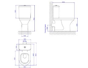 Bacia para Caixa Acoplada com sada Horizontal Nuova Branco - P.133.17