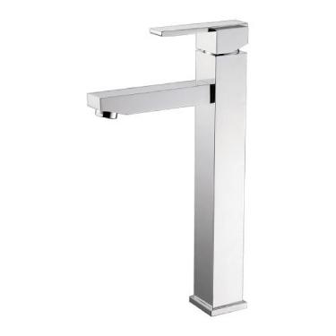 Misturador Monocomando para Lavatrio de Mesa Bica Alta Quadro Cromado