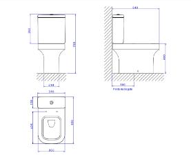 Bacia para Caixa Acoplada Piano Branco - P.330.17
