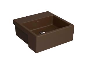 Cuba Semiencaixe Quadrada com Mesa Marrom Fosco - L.830.22