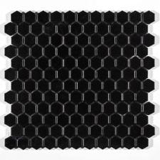 Pastilha de Porcelana Hexagonal 2,5X2,5 Preto Acetinado - M4337 (Caixa 1,43M)