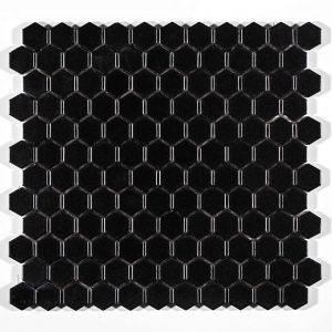 Pastilha de Porcelana Hexagonal 2,5X2,5 Preto Acetinado - M4337 (Caixa 1,43M)