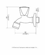 Torneira para Tanque de Parede com Arejador  Trim Cromado