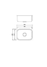 Cuba Simples Extra 46,5X31 CS-1 4 1/2 com Vlvula Inox Escovado