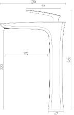 Misturador Monocomando para Lavatrio de Mesa Bica Alta Pure Branco e Dourado