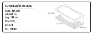 Banheira Cheshire 646 x 1744cm Branco