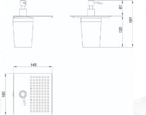 Dispenser para Sabo Liquido e Apoio de Esponja 15cm Inox