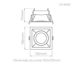 Embutido Direcionvel Square Par 20 20w Branco