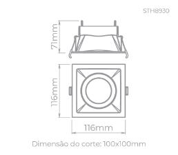 Embutido Direcionvel Square Ar70 20w Branco
