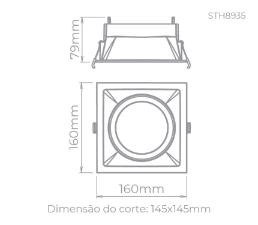 Embutido Direcionvel Square Ar111 20w Branco