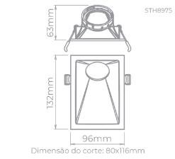 Embutido Angular Square Mr 16 40 15w Branco