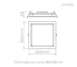 Painel de Embutir Deep 18w 4000k Branco
