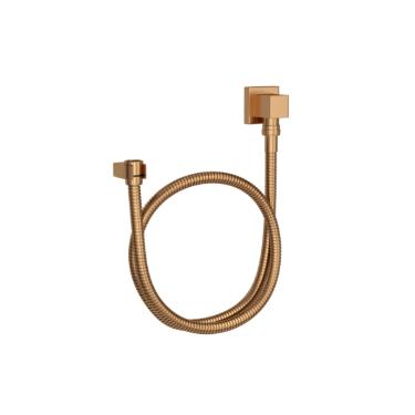 Kit Flexvel Quadrado com Suporte para Ducha Manual Gold Matte