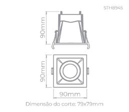 Embutido Direcionvel Square Ghost Mr 16 15w Branco