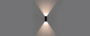 Arandela Wall Mini 2 Fachos Abertos 5w 3000k Preto