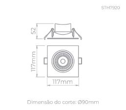 Embutido Direcionvel Easy Par 30 Par 20 7w 3000k Preto