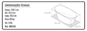 Banheira Ionian 61 x 170cm Branco