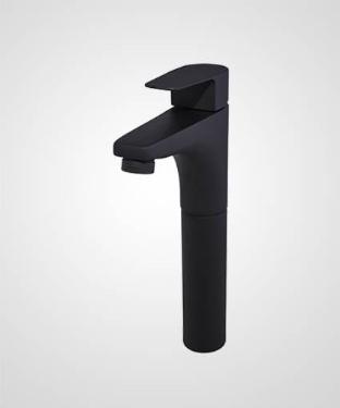 Misturador Monocomando para Lavatrio de Mesa Bica Alta Led Preto Fosco