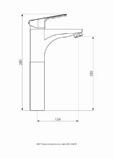 Misturador Monocomando para Lavatrio de Mesa Bica Alta Led Preto Fosco