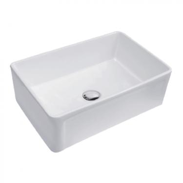 Cuba Semi Encaixe para Cozinha com Vlvula Gourmet Porcelana Branca