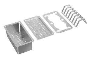 Tbua de Vidro Multiuso de Cozinha Inox e Preto