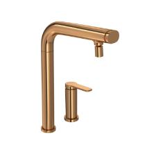 Bica Monocomando para Cozinha de Mesa Deca You Click Red Gold