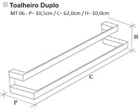 Porta Toalha Duplo Metric Cromado