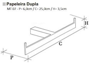 Papeleira Dupla Metric Cromado