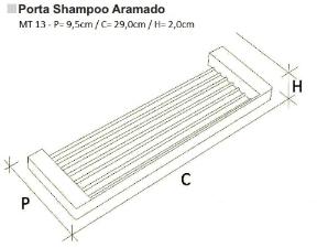 Porta Shampoo Retangular Metric Cromado