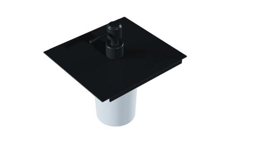 Dispenser para Sabo Liquido e Apoio de Esponja 15cm Black