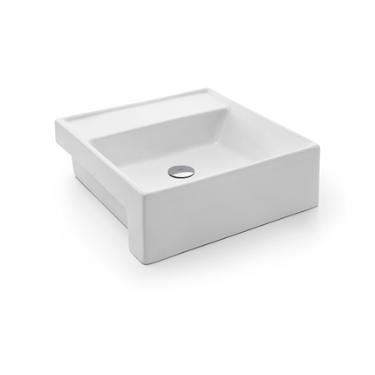 Cuba Semi Encaixe Quadrada  Luxo Branco