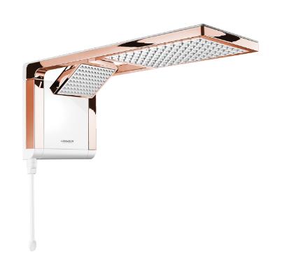 Chuveiro Acqua Duo Ultra Eletrnico Com Ducha 220V 6800W Branco e Rose Gold