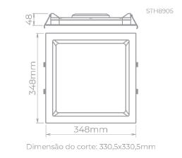 Painel de Embutir Deep 30w 3000k Preto
