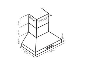Coifa de Parede mega 90cm Inox