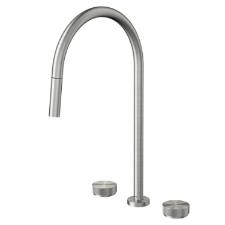 Misturador para Cozinha de Mesa com Ducha Retrtil Mix & Match Inox Escovado