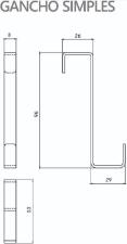 Gancho Simples Inox