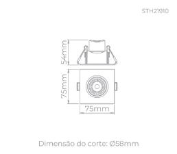 Embutido Direcionvel Easy Evo Mr 11 38 3w 3000k Preto