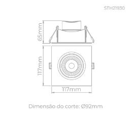 Embutido Direcionvel Easy Evo Par 20 7w 3000k Preto