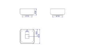 Cuba de Apoio Quadrada bano Fosco - L.11030.M.94