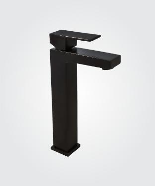 Misturador Monocomando para Lavatrio de Mesa Bica Alta  Flaunt Preto Fosco
