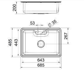 Cuba Docol Massima com Vlvula 68x48 Inox