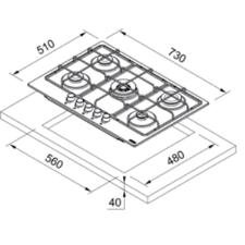 Cooktop a Gs Maris 51x73 Inox