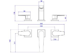 Misturador para Lavatrio de Mesa Bica Baixa Level Black Matte